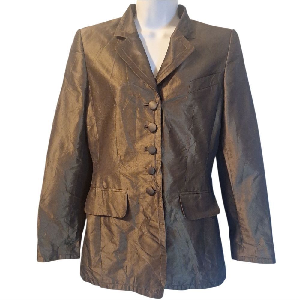 Rena Lange vintage brown silk blazer size 4